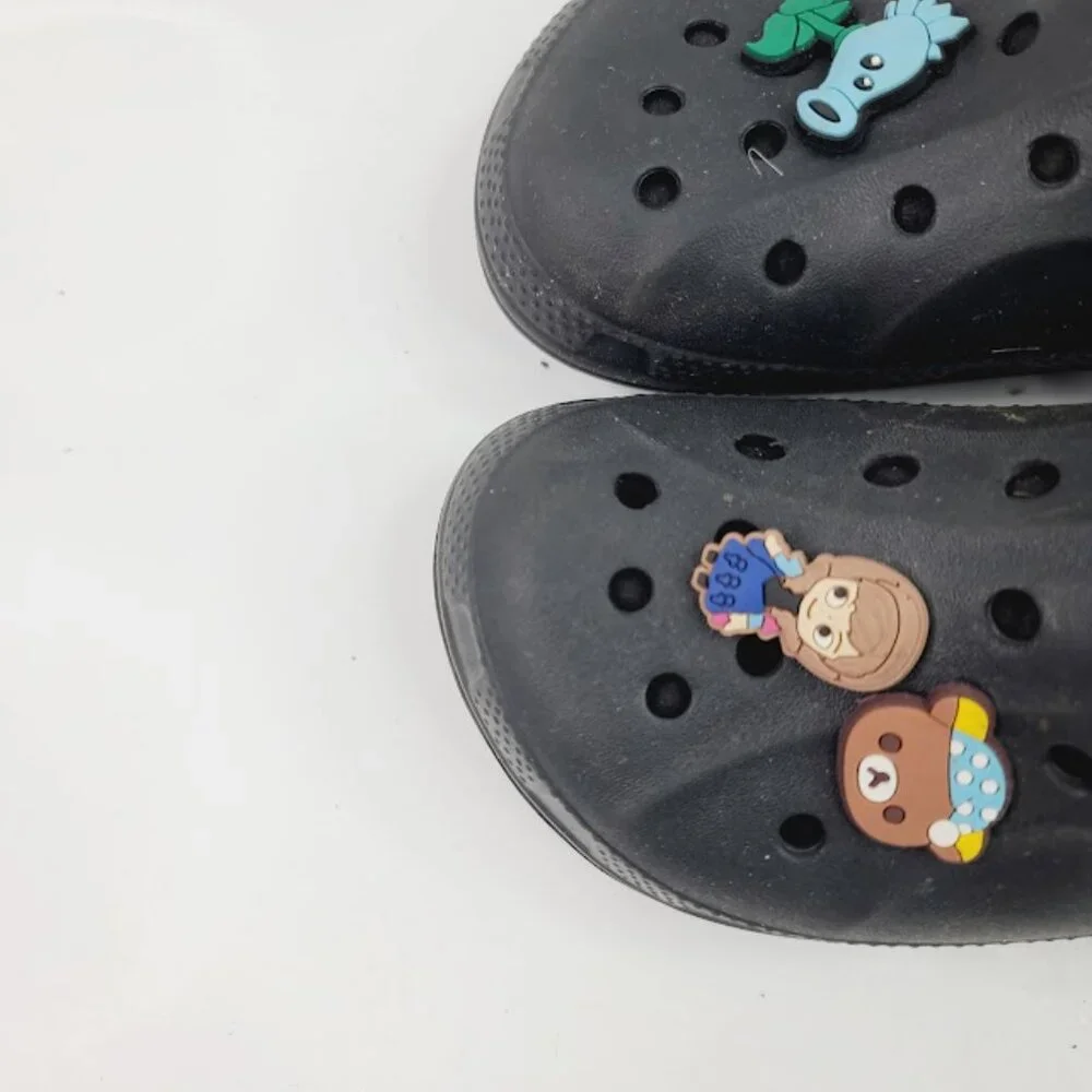 Crocs Girl's Black Classic Studs Adjustable Slip-On Casual Clogs Size 13‎